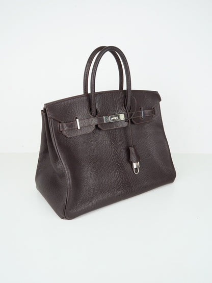 Hermes| Birkin 35 Handbag  Ebene Coromandel Cherve 2002