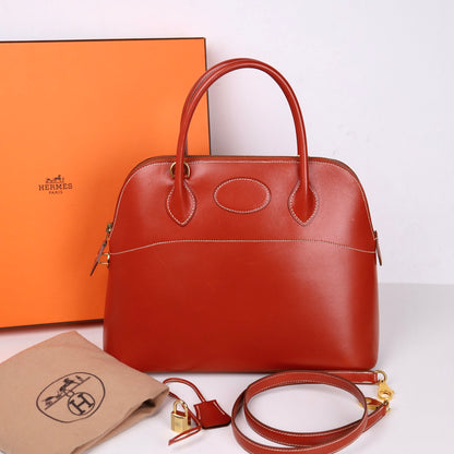 Hermes｜Bolide 31 Handbag Box Calf Brique 1995