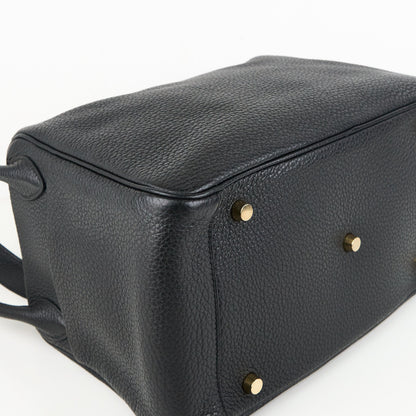 Hermes｜ Lindy 30 2-way Handbag  Black Taurillon Clemence 2011