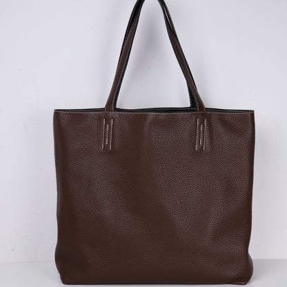 Hermes｜ Double Sens shoulder bag reversible Tote bag Black/Chocolate Togo 2013