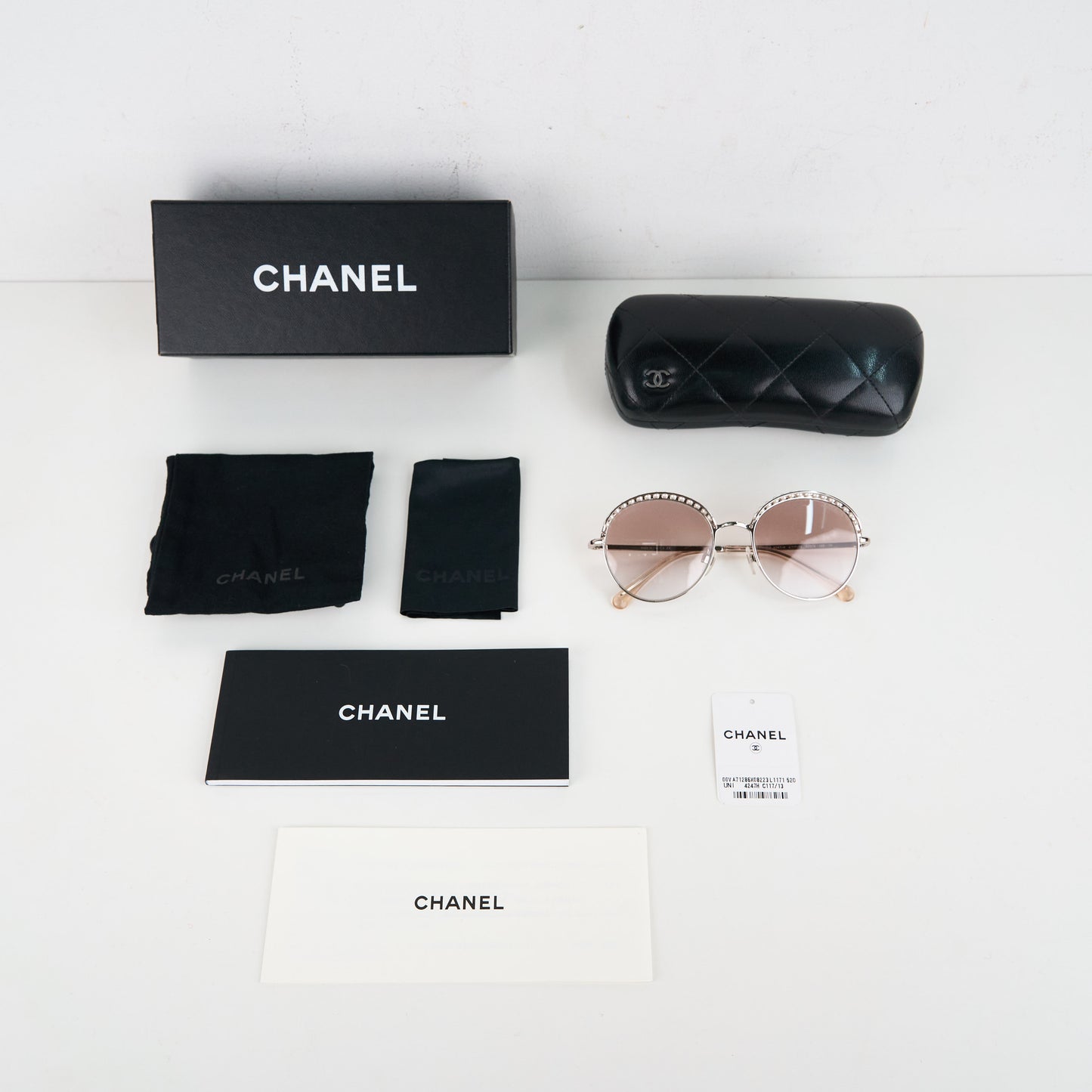 Chanel | Pearl Sunglasses Pink Gold 4247-H