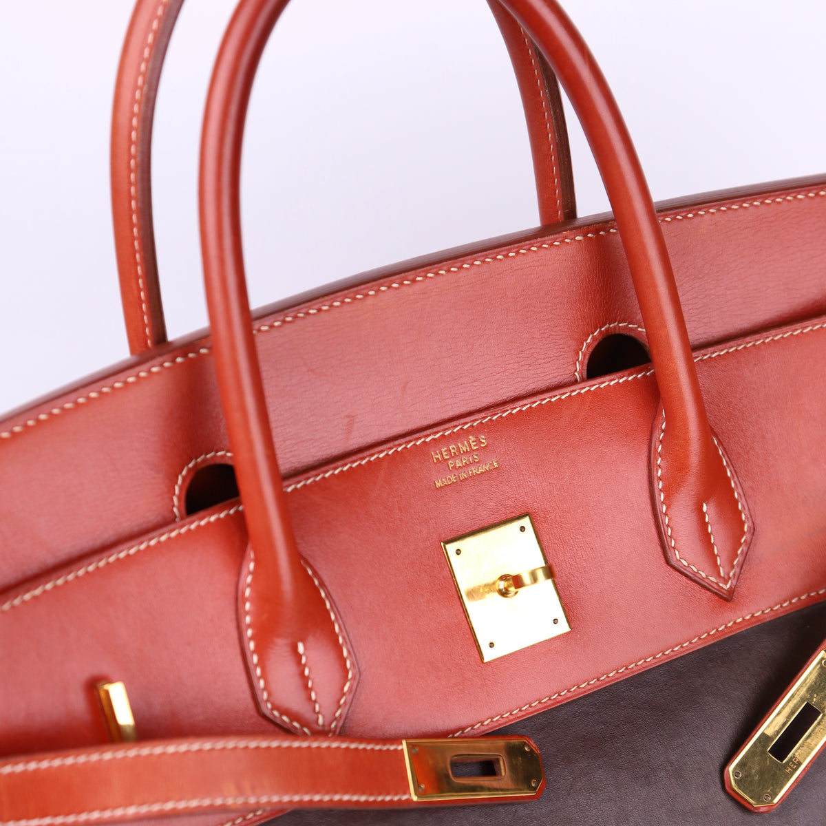Hermes Birkin 40 in Boxcalf/Amazonia Brique/Brown 1999 GHW,logo