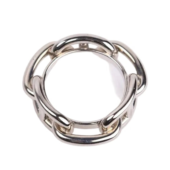 Hermes Sliver Metal Chaine Dancre Ring scarf, front view