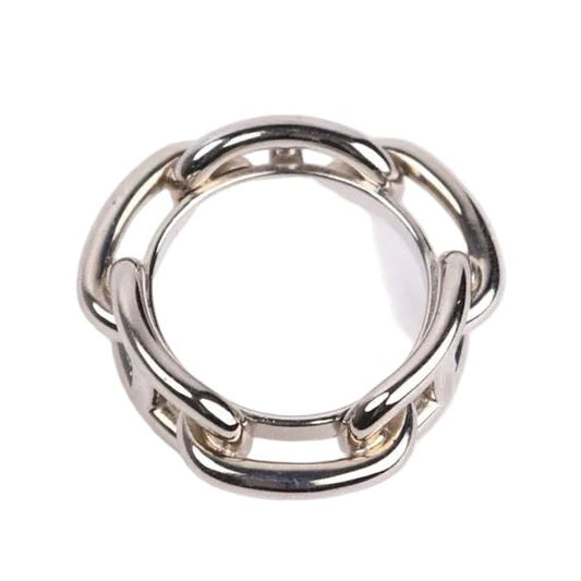 Hermes Sliver Metal Chaine Dancre Ring scarf, front view
