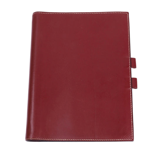 Hermes Journal Case Notebook Cover in Chamonix Rouge H 2001, front view