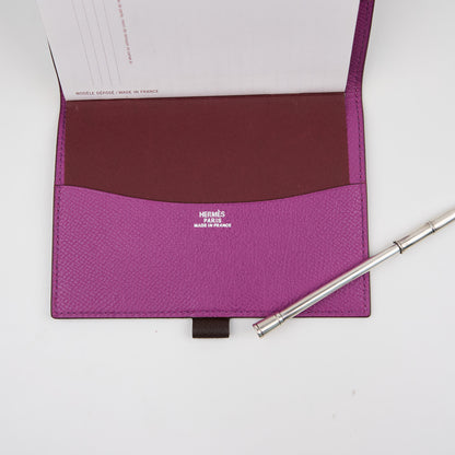 Hemres| Journal Case Passport Cover  Epsom Chocolat Cyclamen 2006