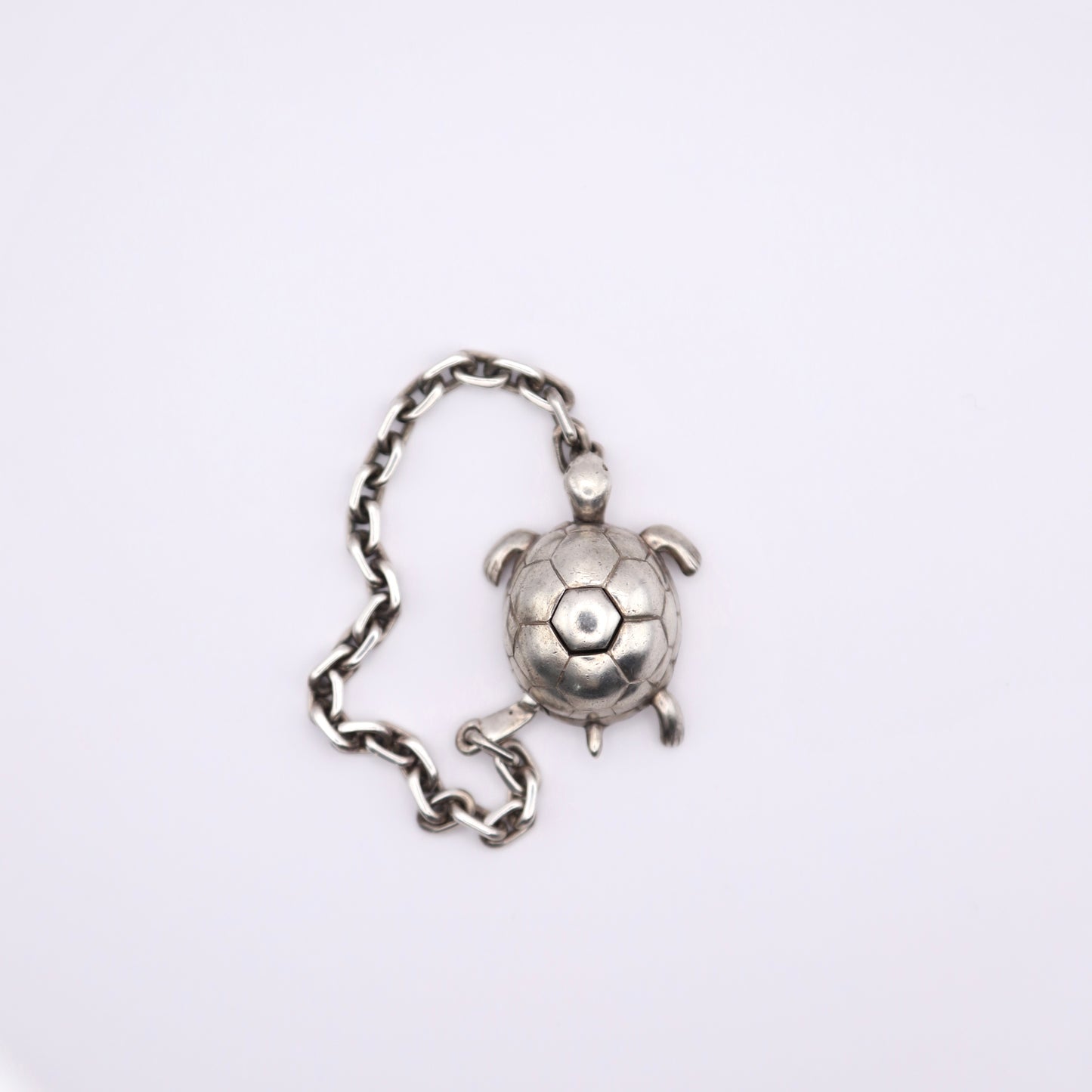 Hermes | S925 Silver Chain Key Holder Bag Charm Turtle