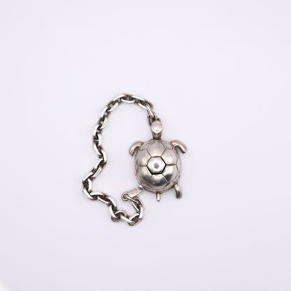 Hermes | S925 Silver Chain Key Holder Bag Charm Turtle