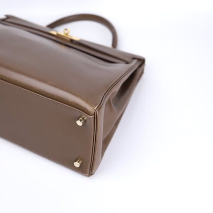 Hermes Kelly 35 Handbag Box Calf Olive Vert 2008,corner2