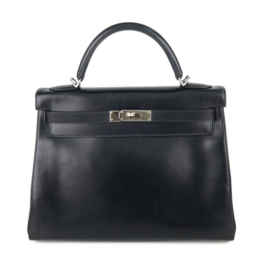 Hermes｜ Kelly32 Handbag  Box Calf  Black 2001