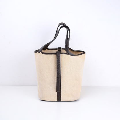 Hermes｜Picotin MM Handbag Toile Ebene 2004