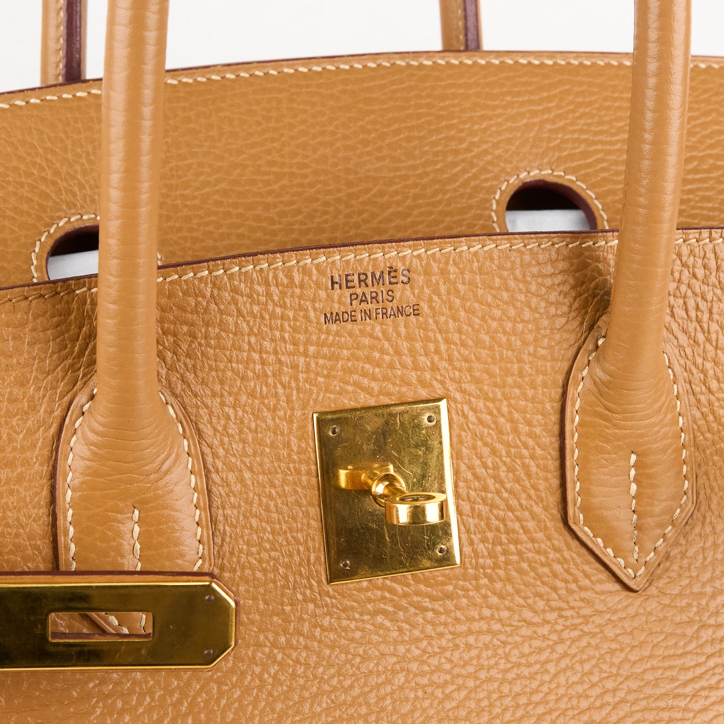 Hermes｜Birkin 35 Handbag Natural Sable Vachette Ardennes 2002