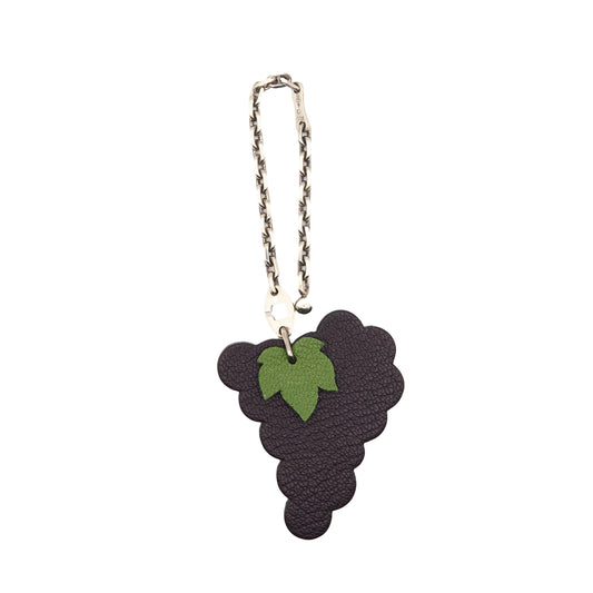 Hermes| S925 Key Chain  Bag Charm Chevre Grape  Raisin