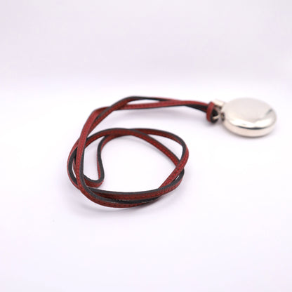 Hermes 2004 Limited Sterling Silver Perfume Bottle Pendant Necklace，leather