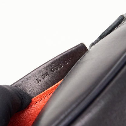 Hermes｜Plume 28 Handbag Evergrain  Black/Orange Poppy  2016