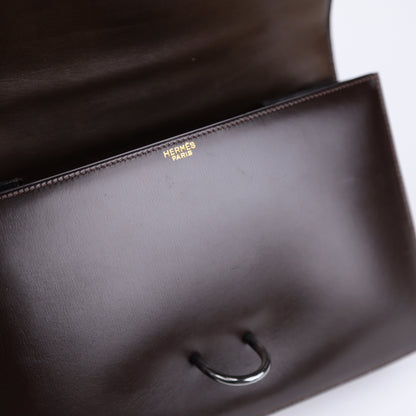 Hermes Sterling Silver Chaine d'Ancre Bag in Box Calf Ebene 1972,logo
