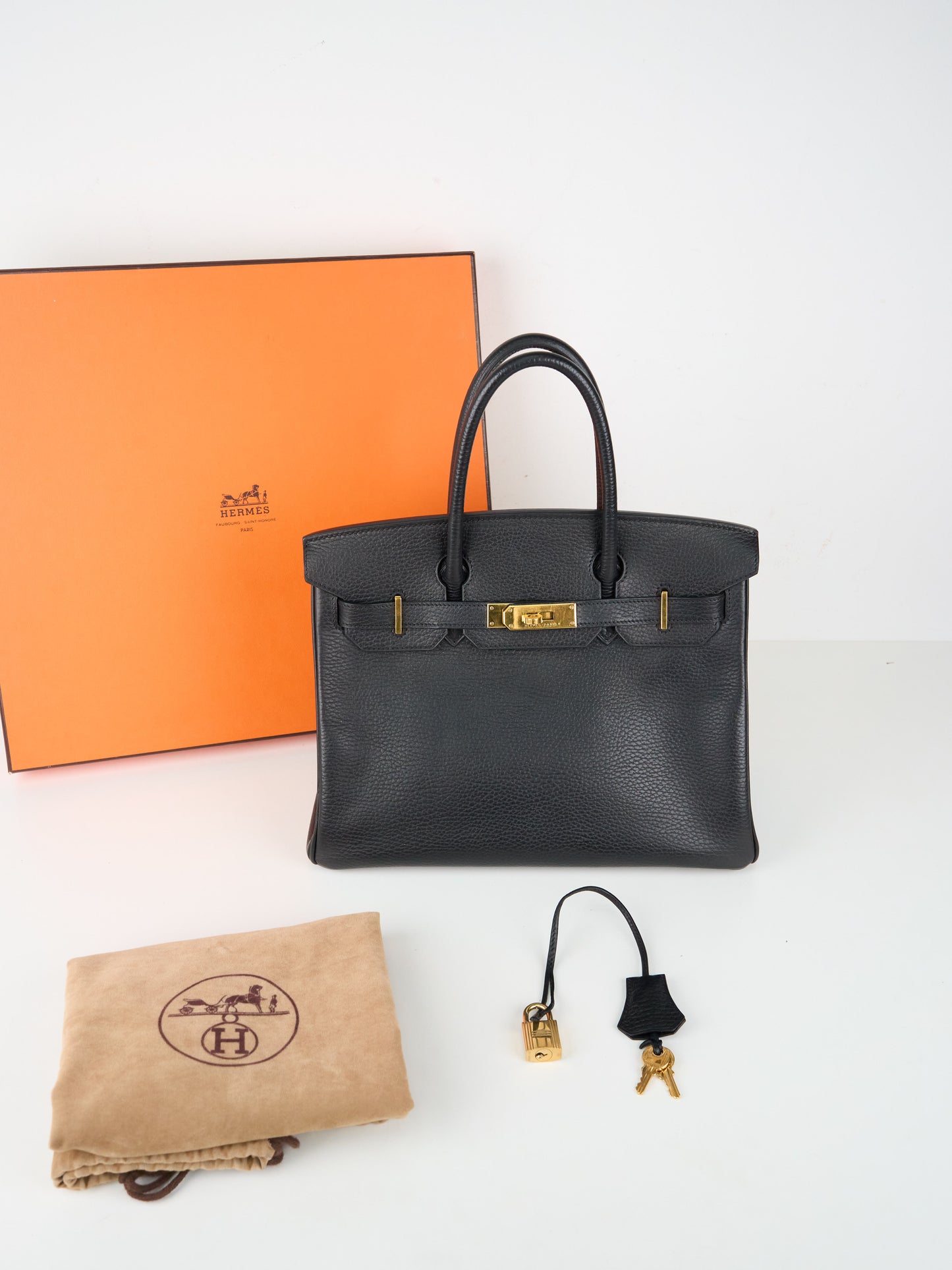 Hermes｜Birkin 30 Handbag  Vachette Ardennes Black  2003