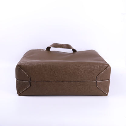 Hermes Double Sens 36 Tote Handbag in Etoupe Taurillon Clemence/Swift 2014, bottom