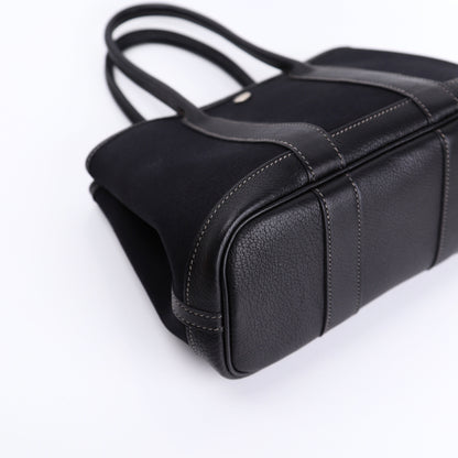 Hermes Garden Party TTPM Handbag in Black Buffalo/Canvas 2004,corner1