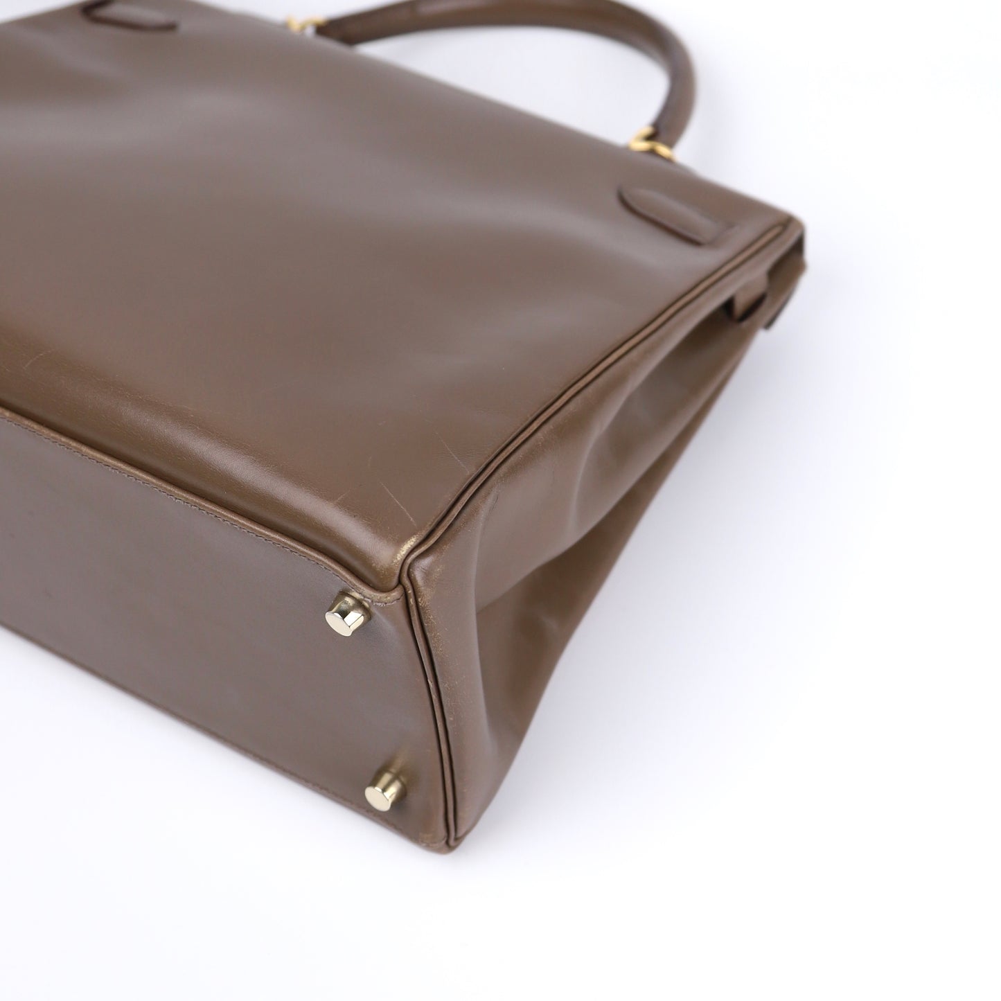 Hermes Kelly 35 Handbag Box Calf Olive Vert 2008,corner4