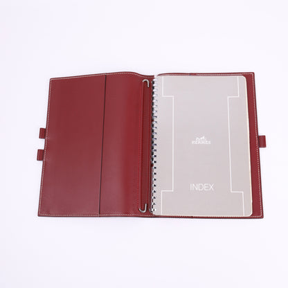 Hermes Journal Case Notebook Cover in Chamonix Rouge H 2001,inside