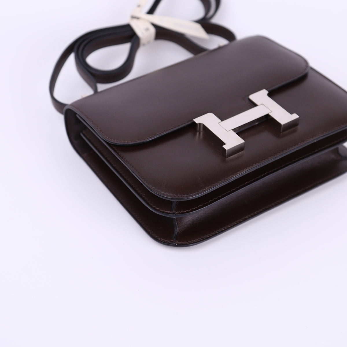 Hermes Constance 19 Shoulder Bag in Box-Calf Chocolat 2016 PHW,corner1