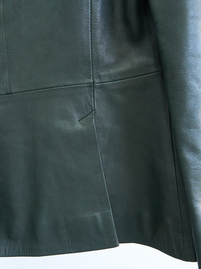 Loewe |Dark Green lamb skin Leather Blazer