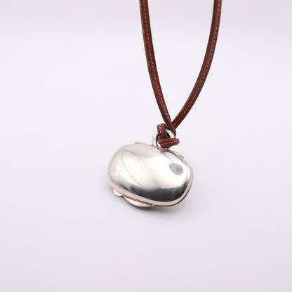 Hermes Silver 925 Pill Case Necklace，front view