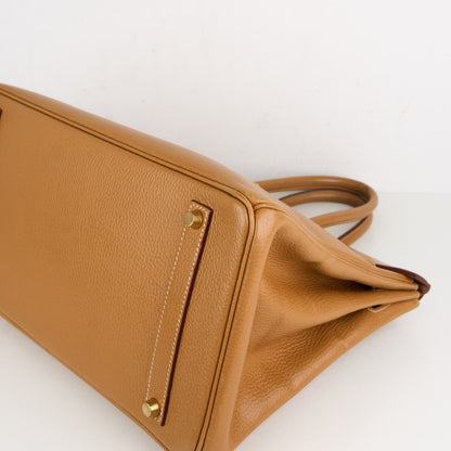 Hermes｜Birkin 35 Handbag Natural Sable Vachette Ardennes 2002