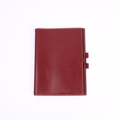 Hermes Journal Case Notebook Cover in Chamonix Rouge H 2001, back view
