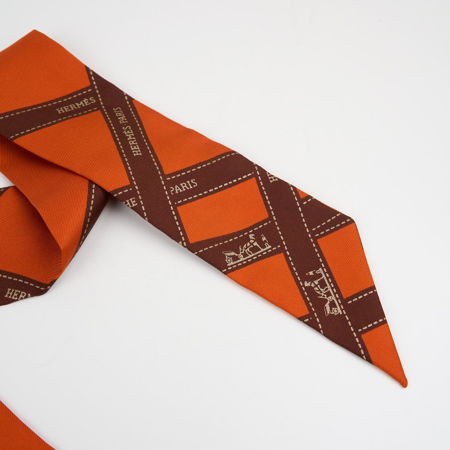 Hermes |Orange Ribbon  Twilly