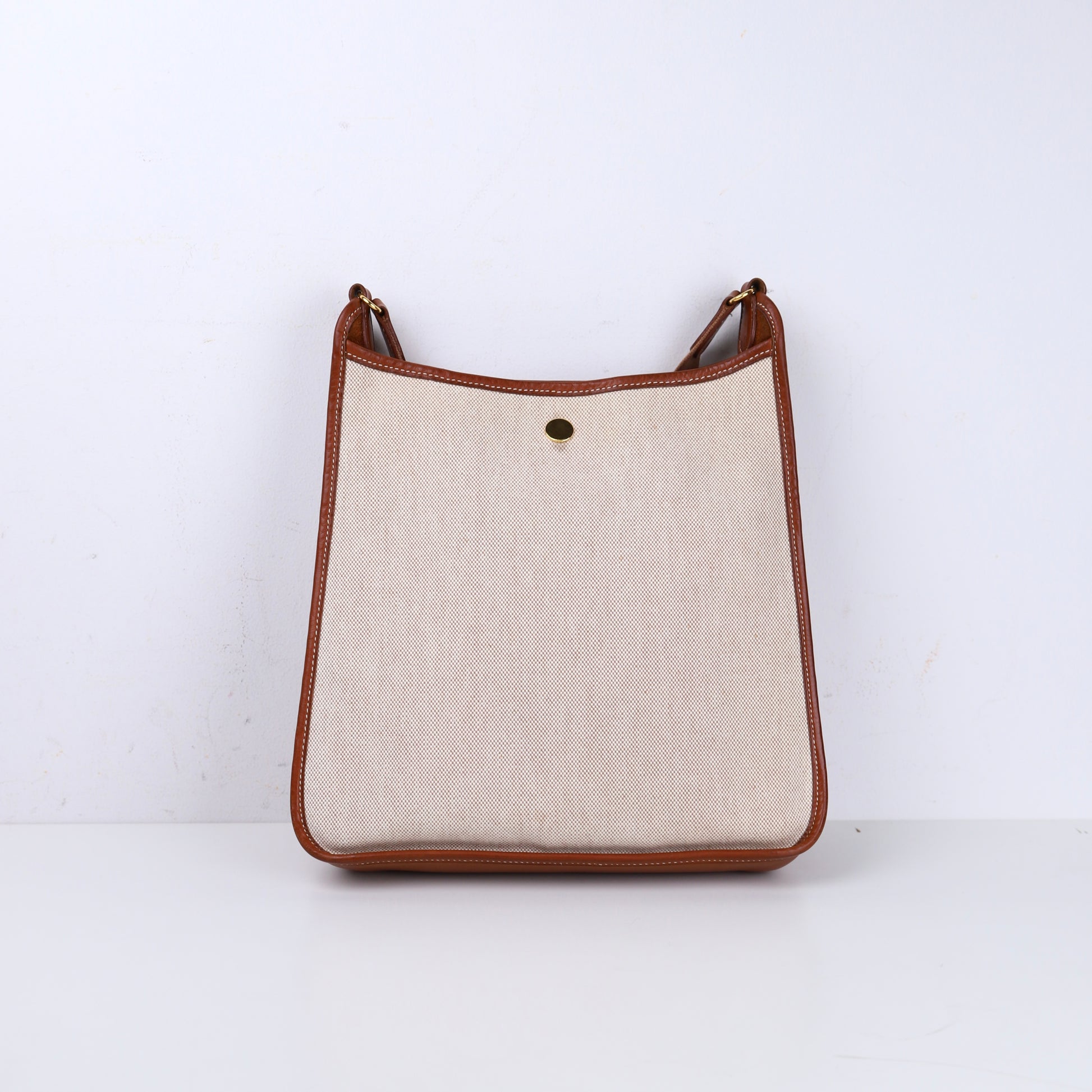 Hermès Vespa Shoulder Bag in Barenia/Toile Fauve 1996,back view