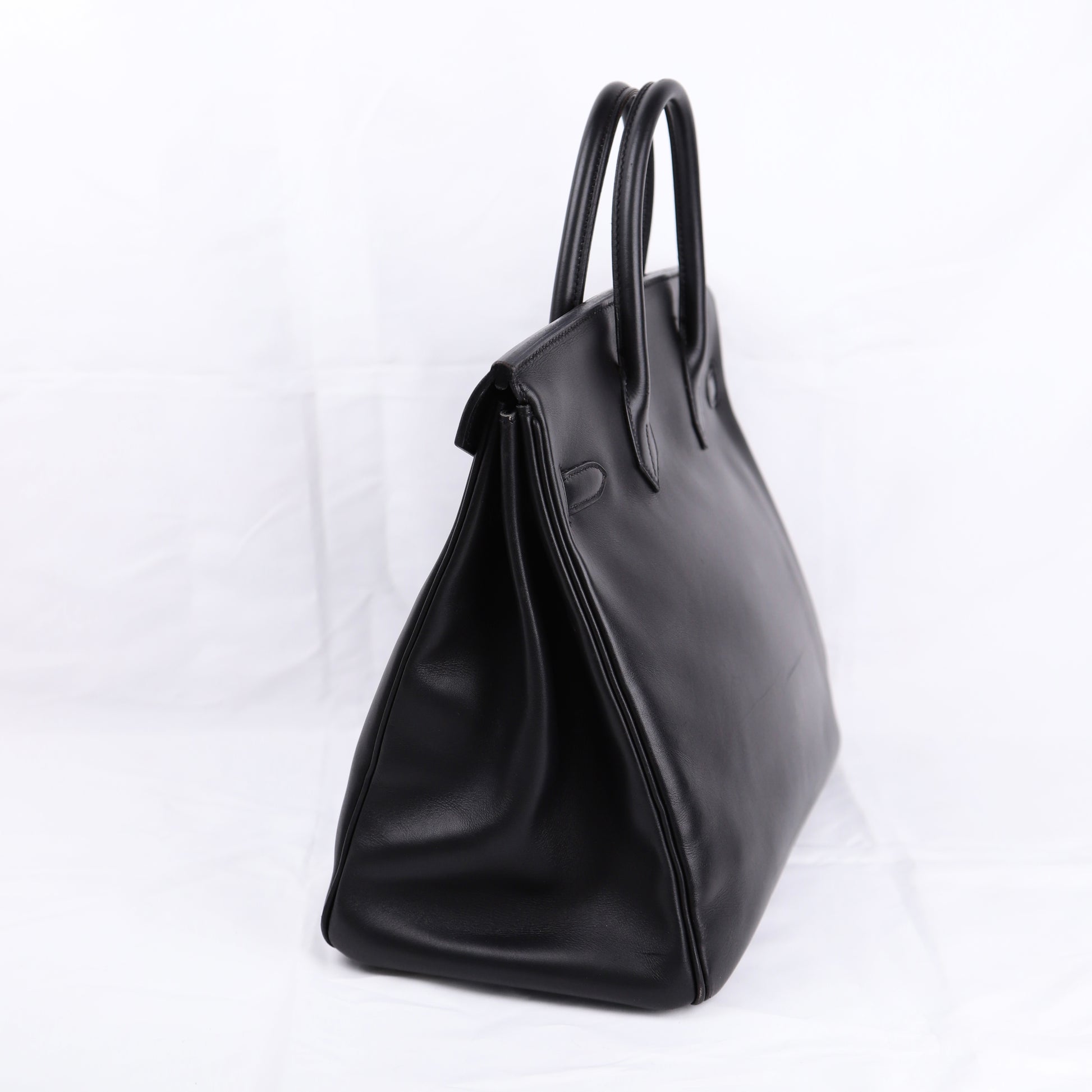 Hermes Hac 32 Handbag in Evercalf Black 2009，right side