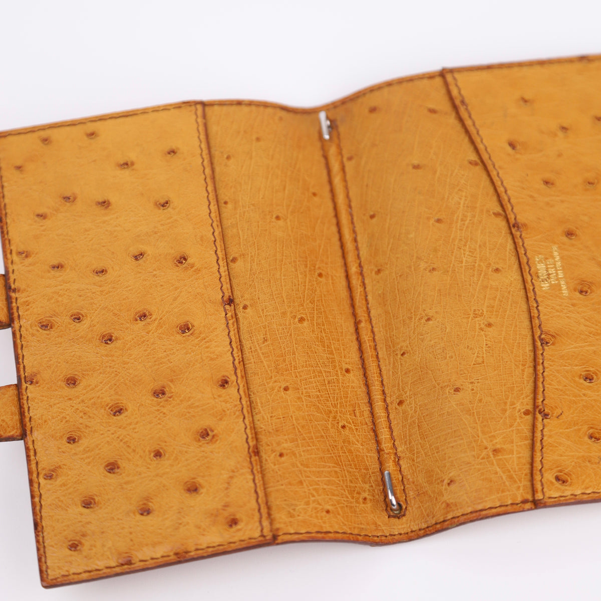Hermes Journal Case Passport Cover in Ostrich 1994,hardware