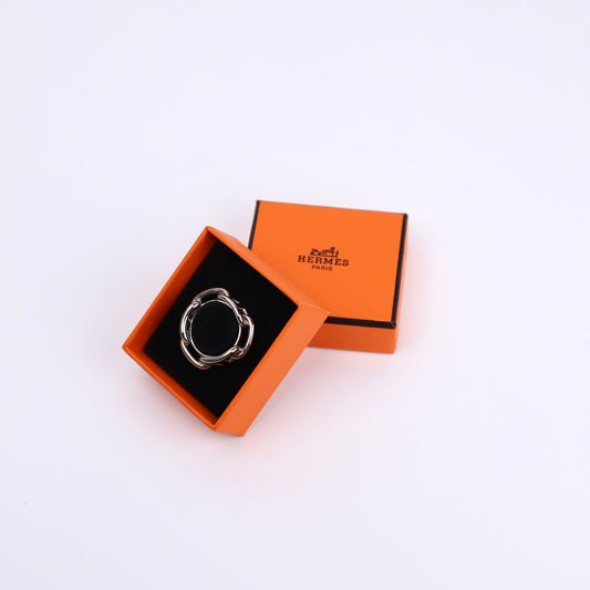 Hermes Sliver Metal Chaine Dancre Ring scarf, full view