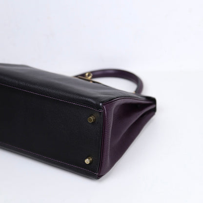 Hermes｜Special Order Kelly 28 Handbag Black/Raisin Cherve 2019