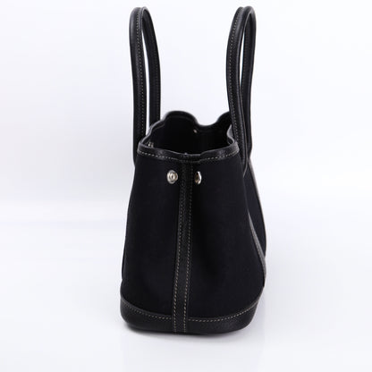 Hermes Garden Party TTPM Handbag in Black Buffalo/Canvas 2004, left side