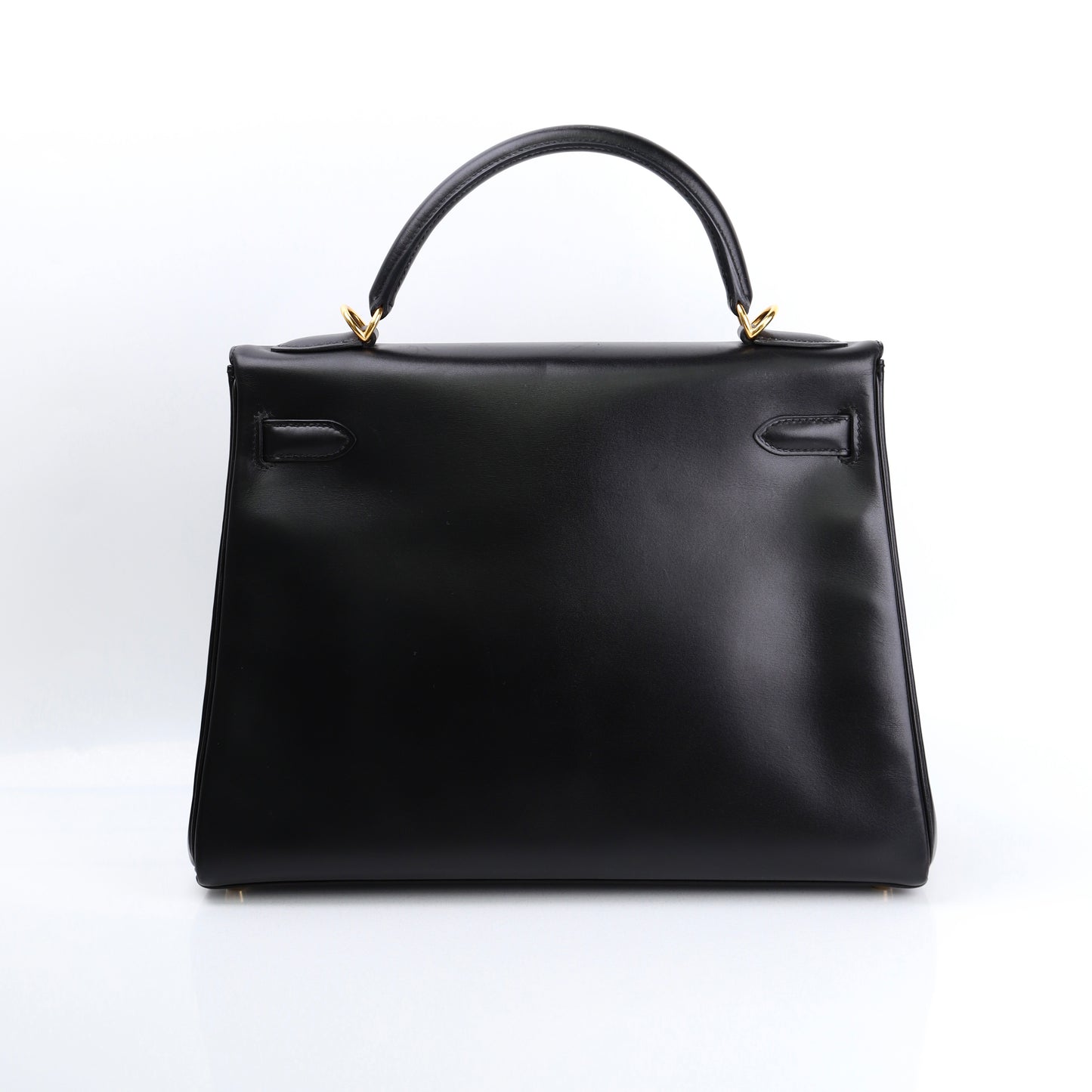 Hermes Kelly 32 Handbag in Box Calf Black 2000, back view