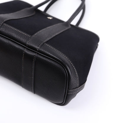 Hermes Garden Party TTPM Handbag in Black Buffalo/Canvas 2004, corner2