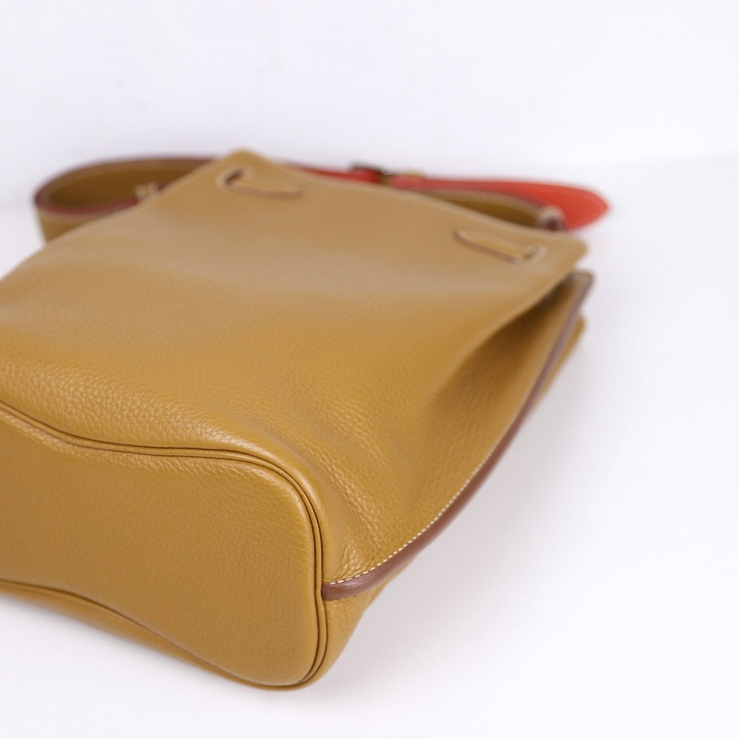 Hermes｜ So Kelly 22 Handbag Kraft/Sanguine Taurillon Clemence 2011