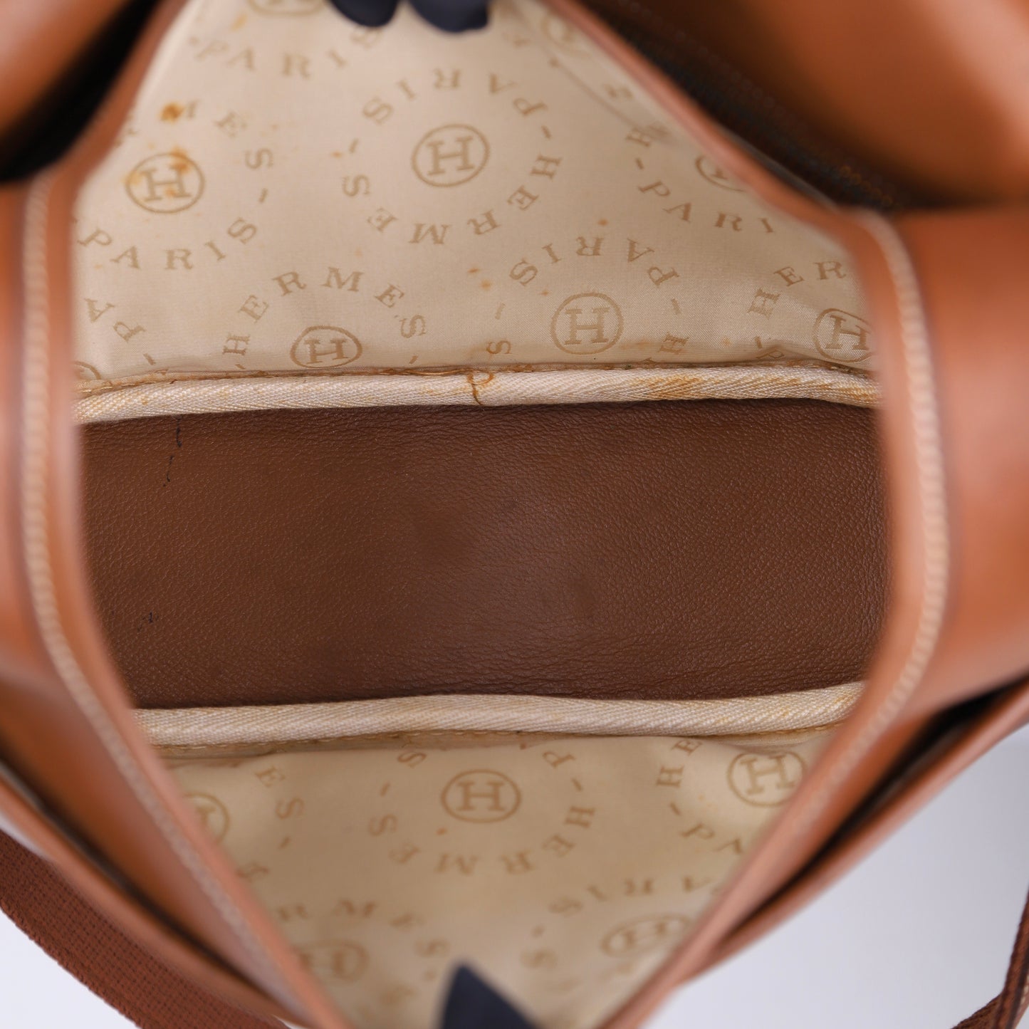 Hermes Noumea Shoulder Bag in Novillo Noisette 1985,inside1