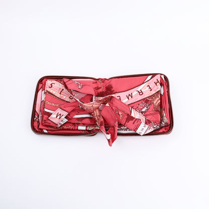 Hermes Silky Pop Tote Handbag in Rouge H Taurillon Clemence/Silk 2007, upside 
