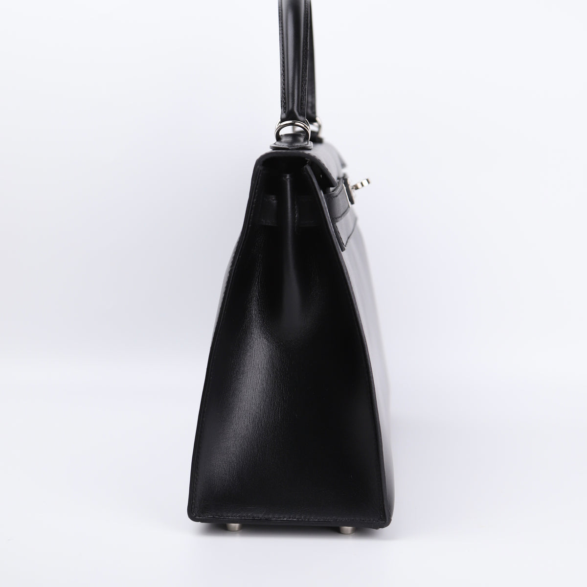 Hermes Kelly 28 Handbag in Box Calf Noir（Black）2006 PHW, left side