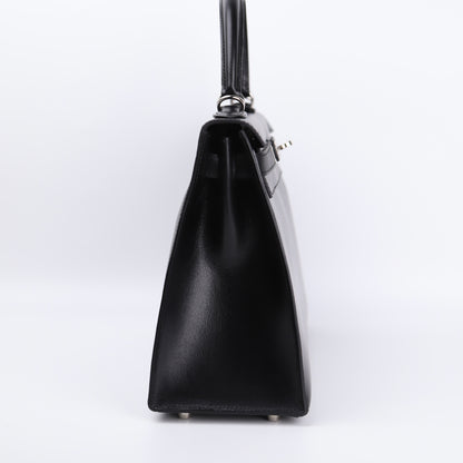 Hermes Kelly 28 Handbag in Box Calf Noir（Black）2006 PHW, left side