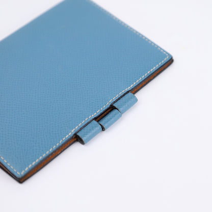 Hermes Journal Case Passport Cover in Epsom Blue Jean/Gold with S925 Pencil 2001, left side