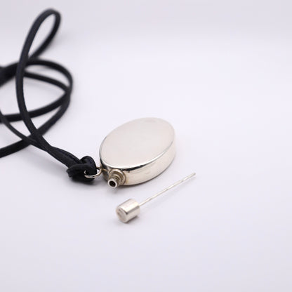 Hermes Sterling Silver Perfume Bottle Pendant Necklace