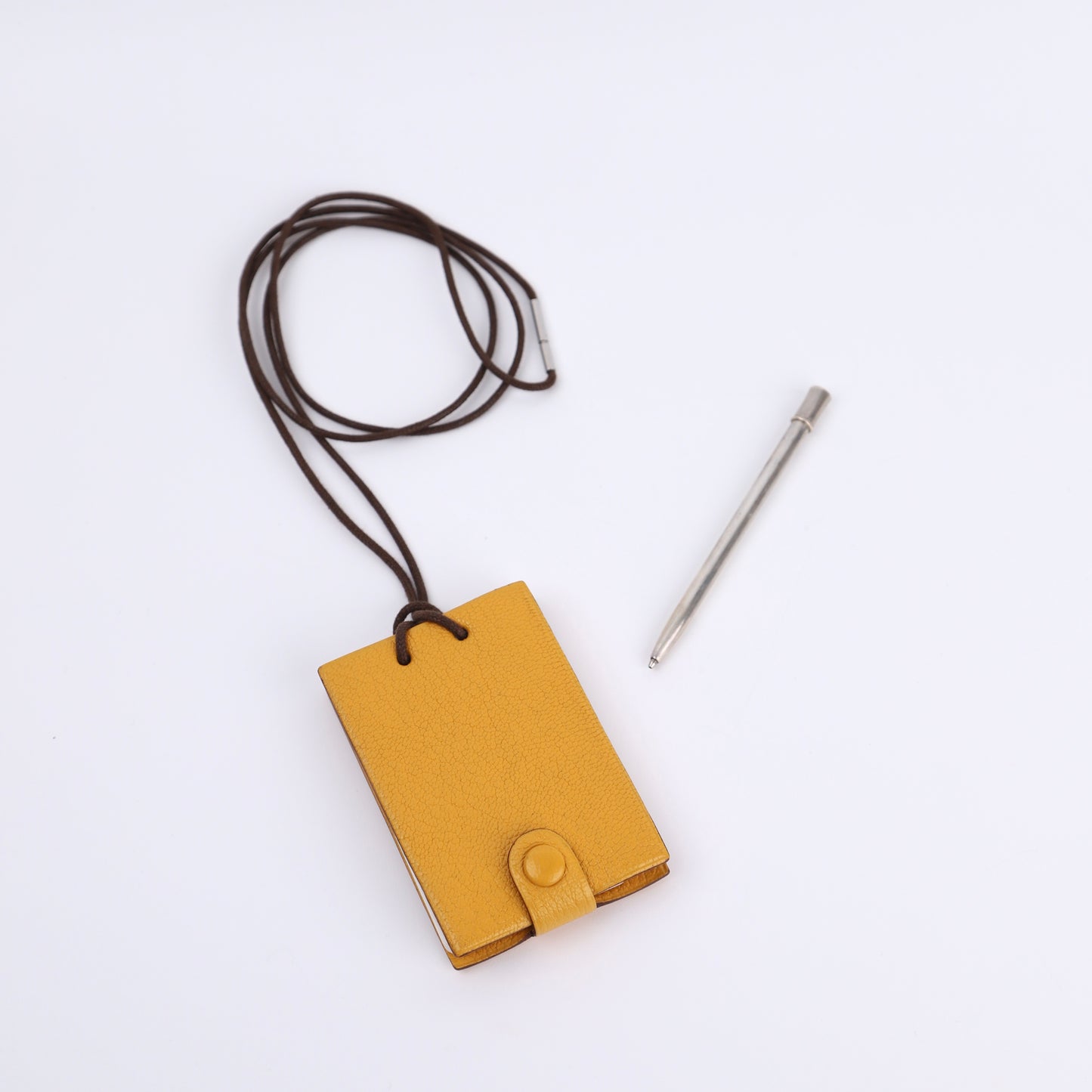 Hermes Memo Notebook with Strap/Silver Pencil in Chevre 2004，full view