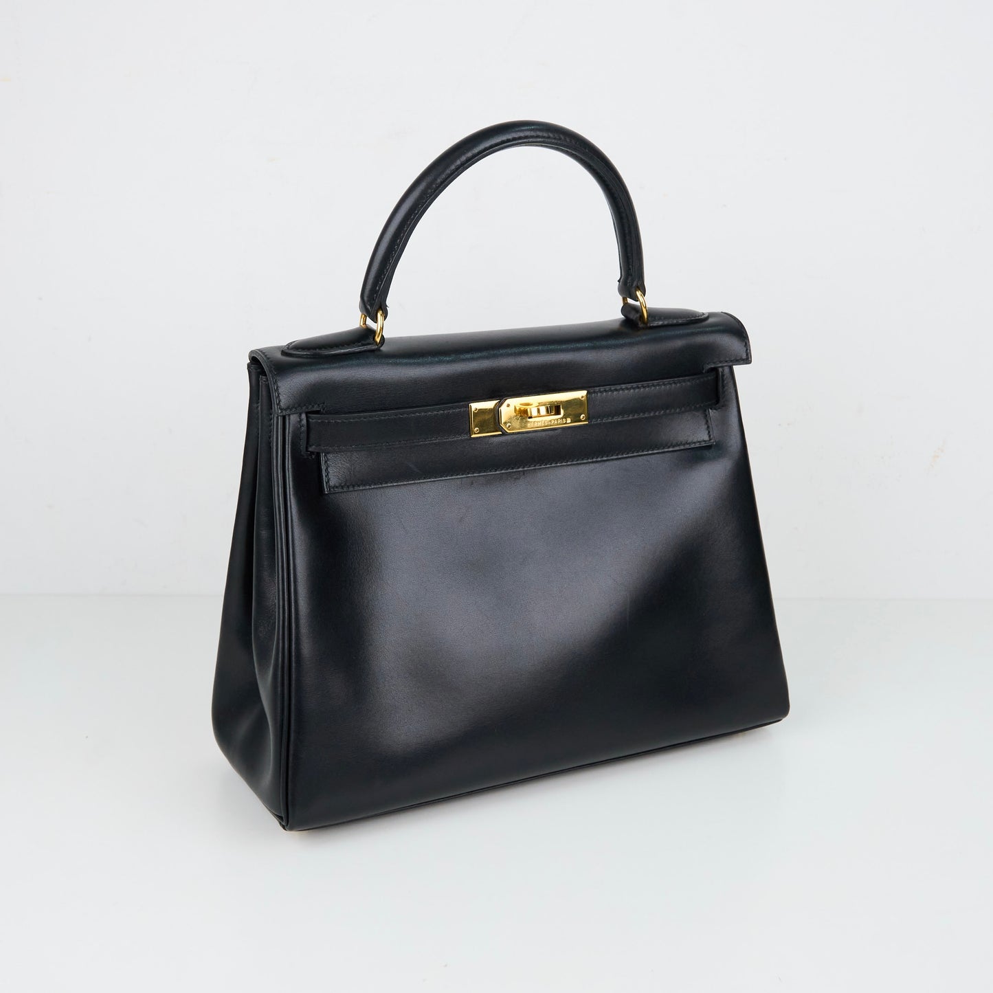 Hermes｜ Kelly 28  Black box calf  Handbag 1994