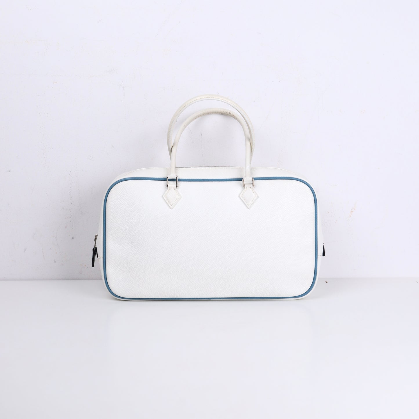 Hermes｜Plume Elan 28 Handbag Blanc/Blue Jean Epsom 2006