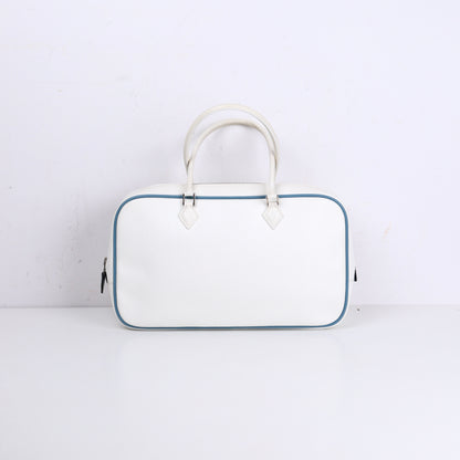 Hermes｜Plume Elan 28 Handbag Blanc/Blue Jean Epsom 2006